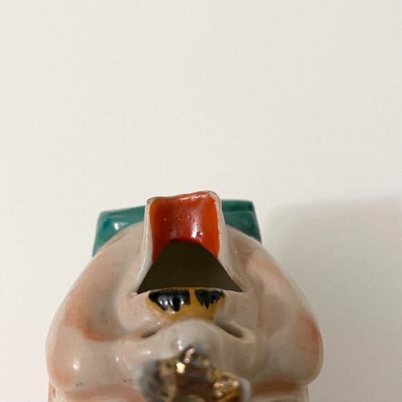 Vintage Man with Open Mouth Fly on Nose Ceramic Ashtray Flaws - Picture 4 of 16